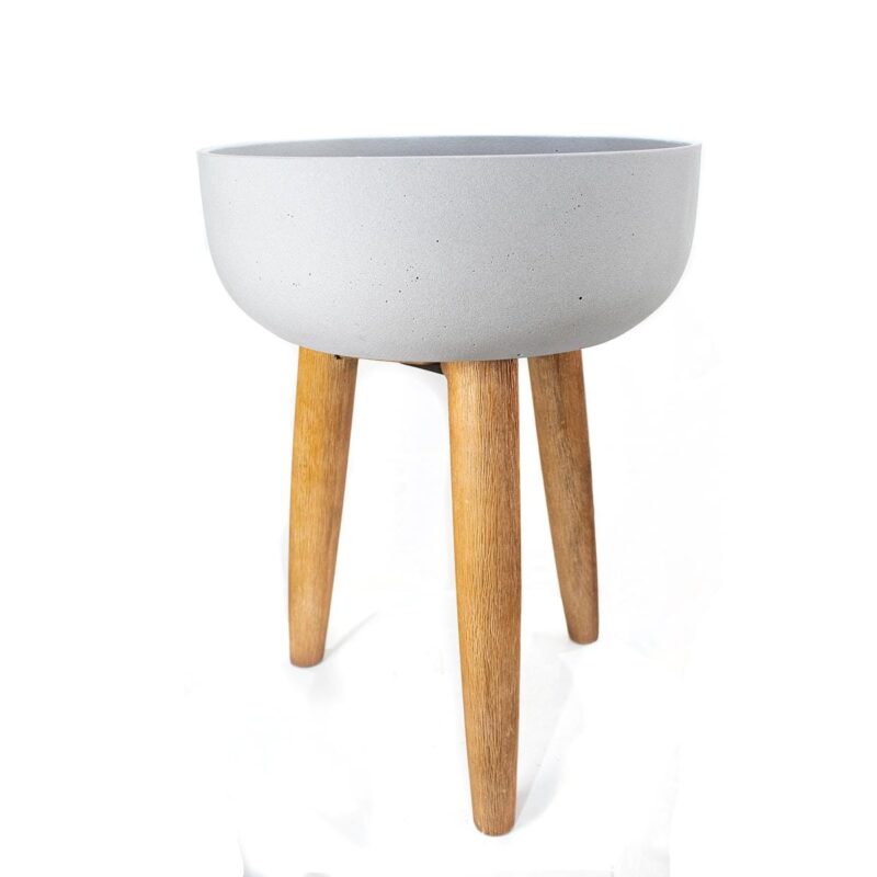 Matera - Bowl Fibra de arena con patas de Madera - Grande